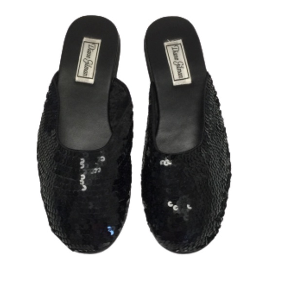 Diane Gilman Shoes - (LIKE NEW!) Black Sequined Mules